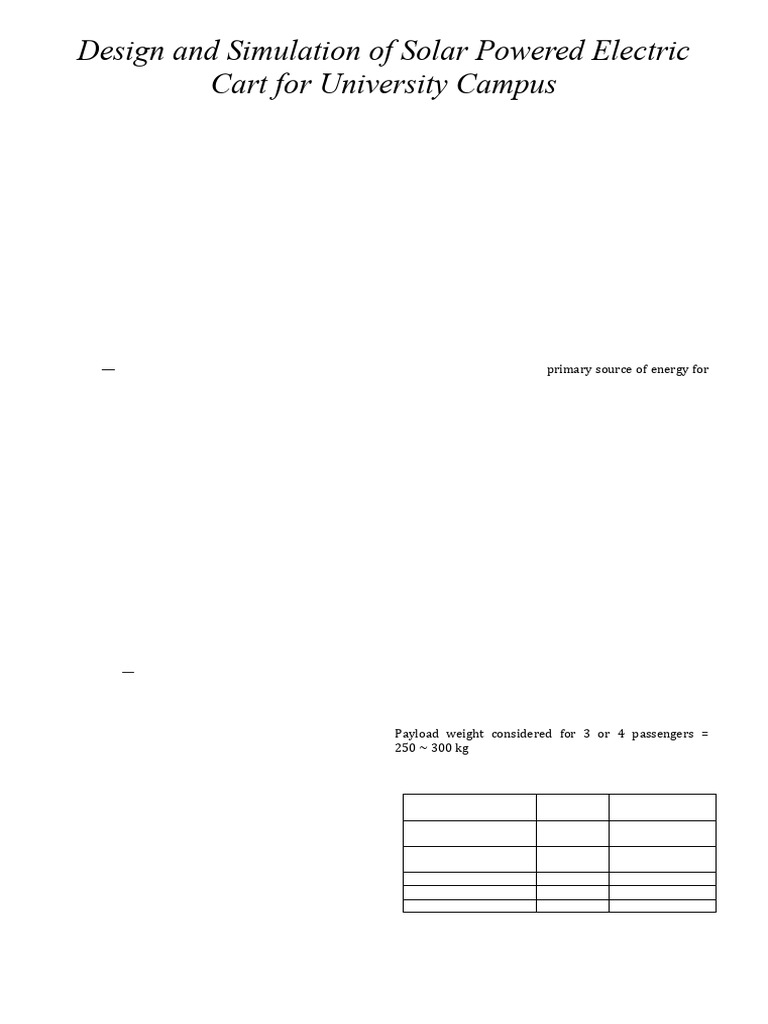 Solar-Powered Electric Cart Design | PDF | Electric Motor | Electric ...