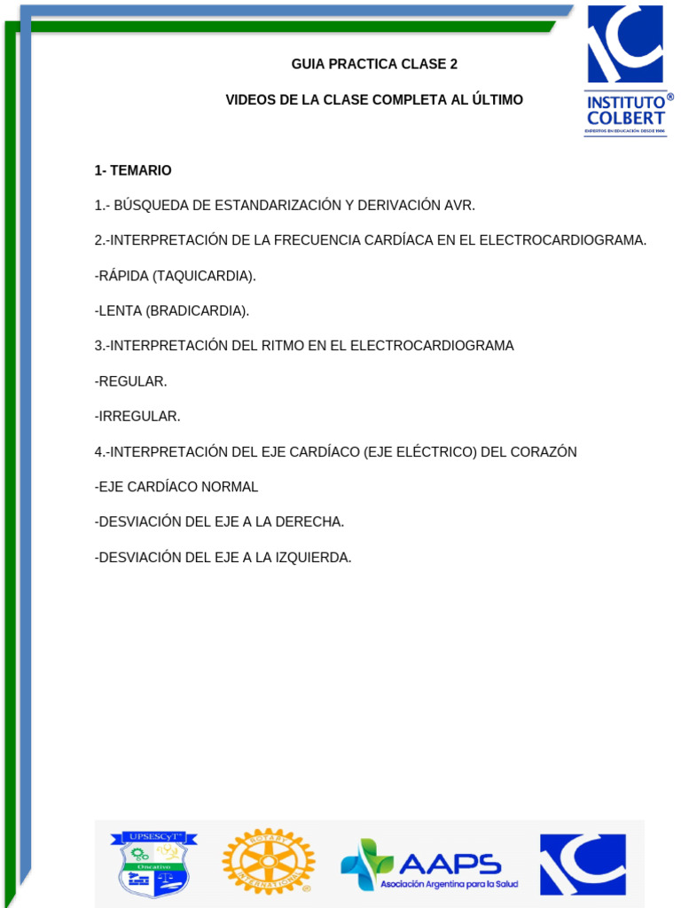 Guia Practica Clase 2 | PDF | Corazón | Sistema cardiovascular