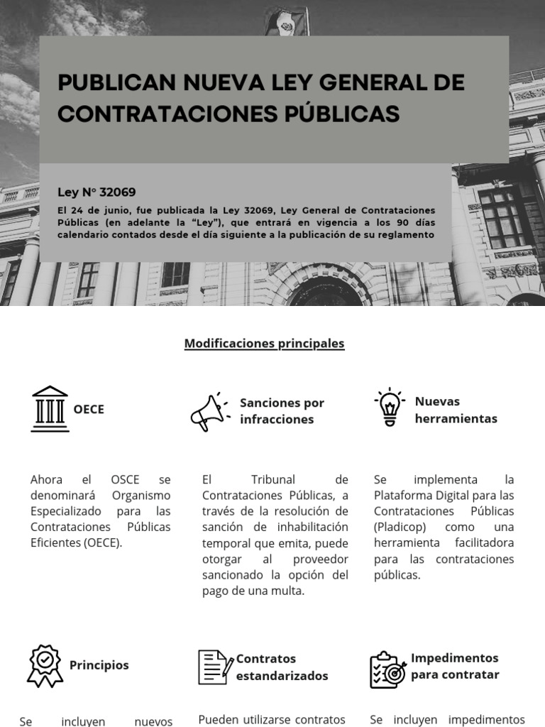 Nueva Ley 32069 de Contrataciones Públicas | PDF