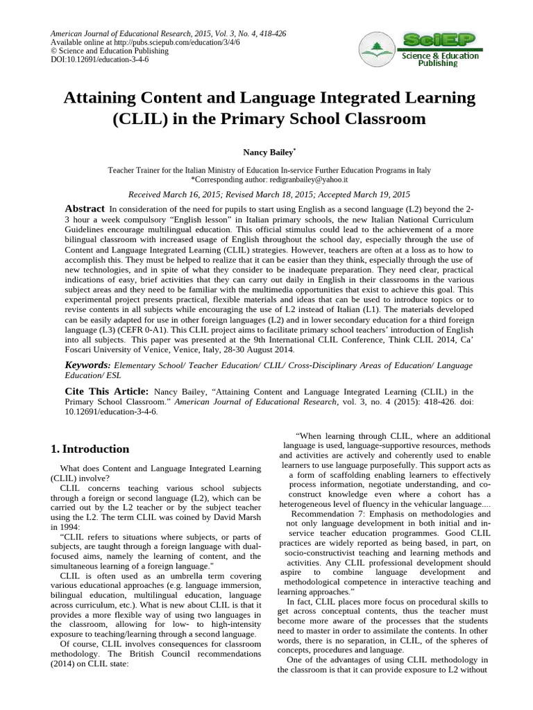 CLIL Strategies for Primary Education | PDF | Second Language | Water