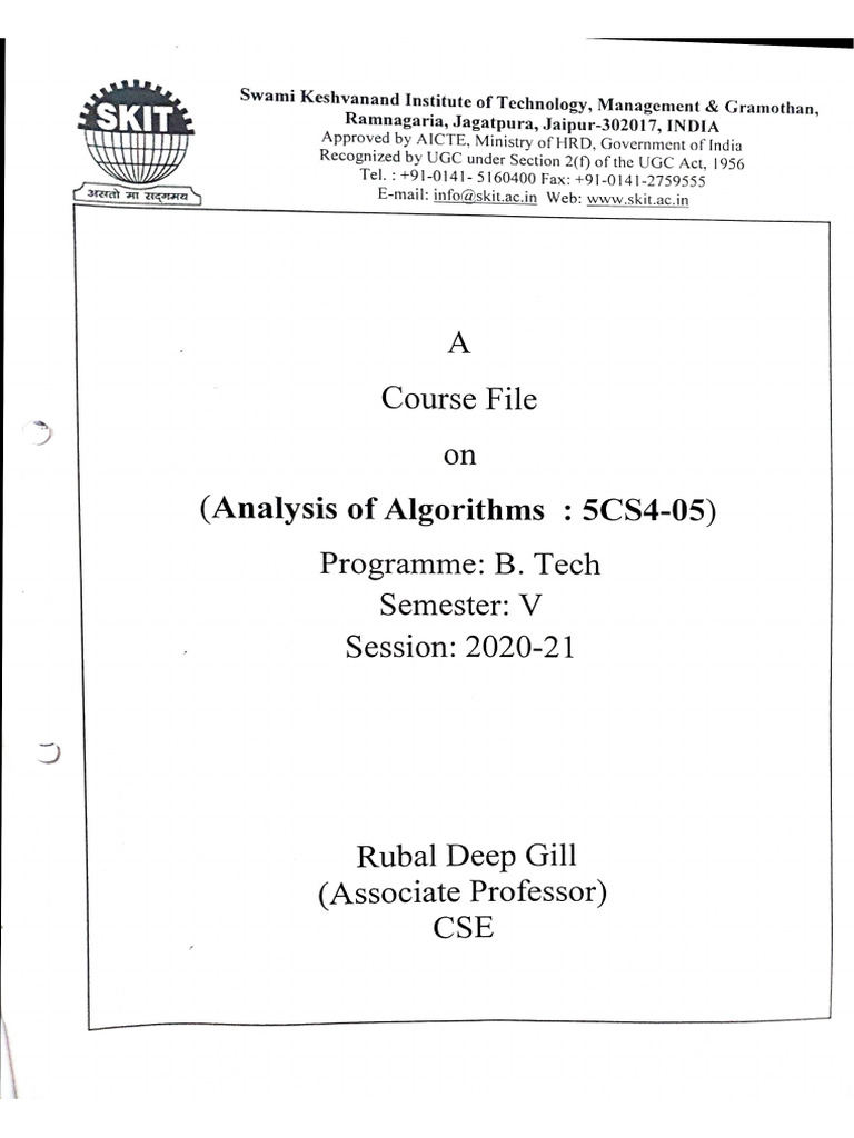 AOA Course File Rubal Deep Gill | PDF
