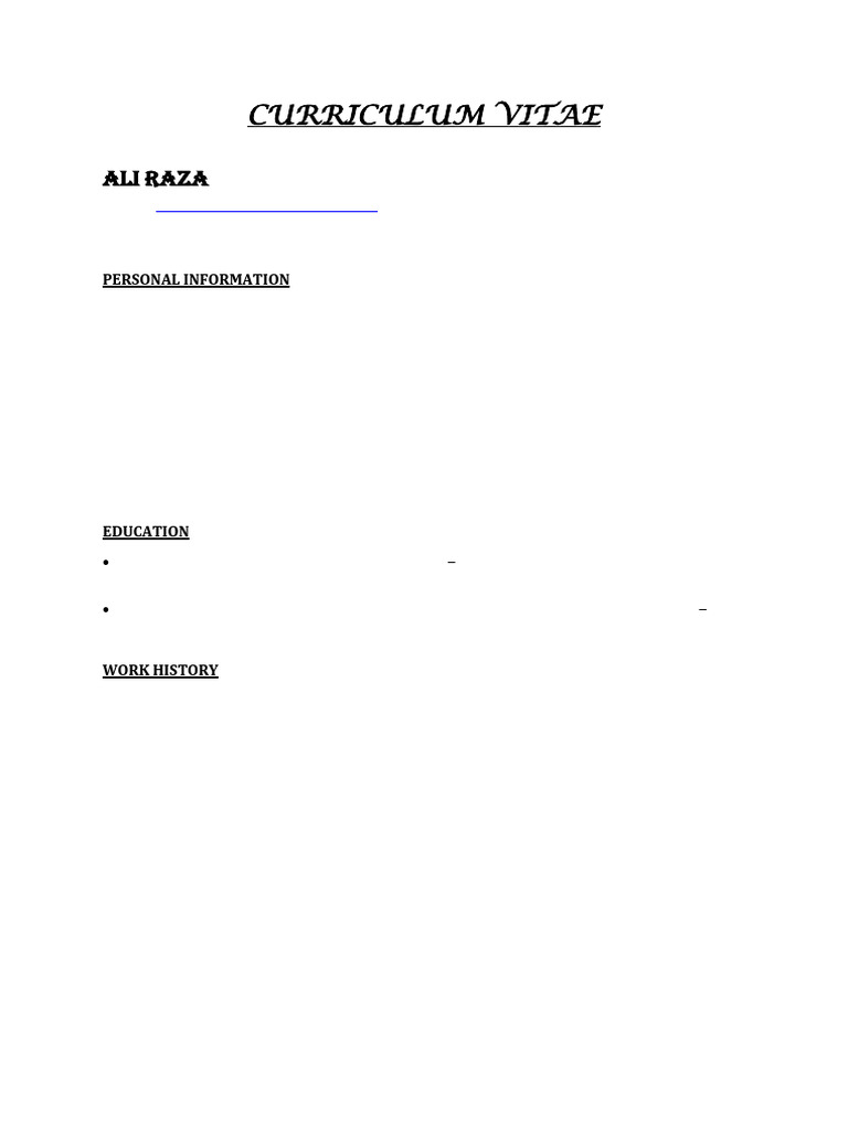 Ali Raza's Biomedical Technician CV | PDF