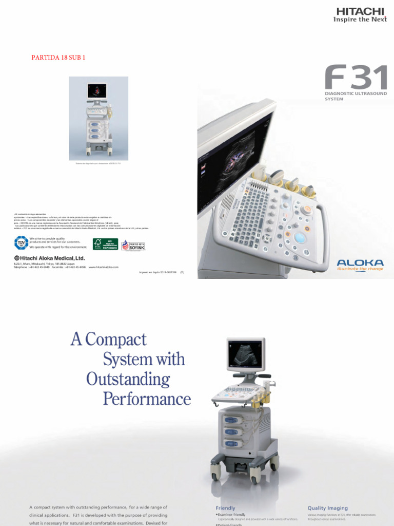 Ultrasonido Hitachi Aloka F31 | PDF