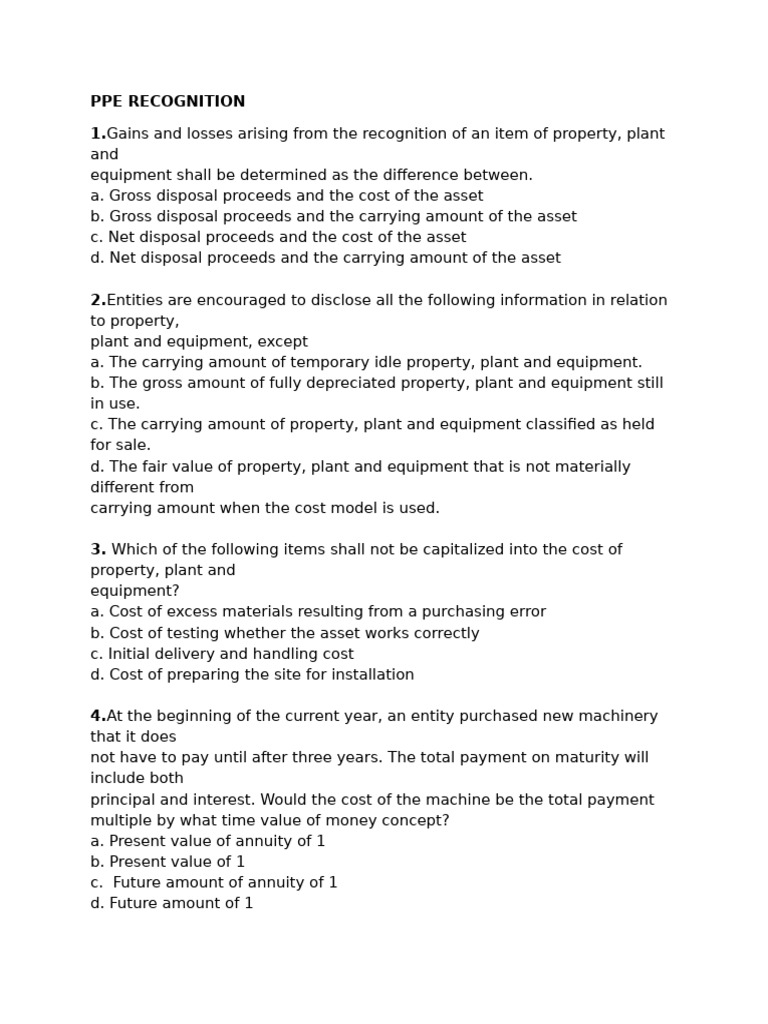 Ppe Recognition | PDF | Historical Cost | Depreciation