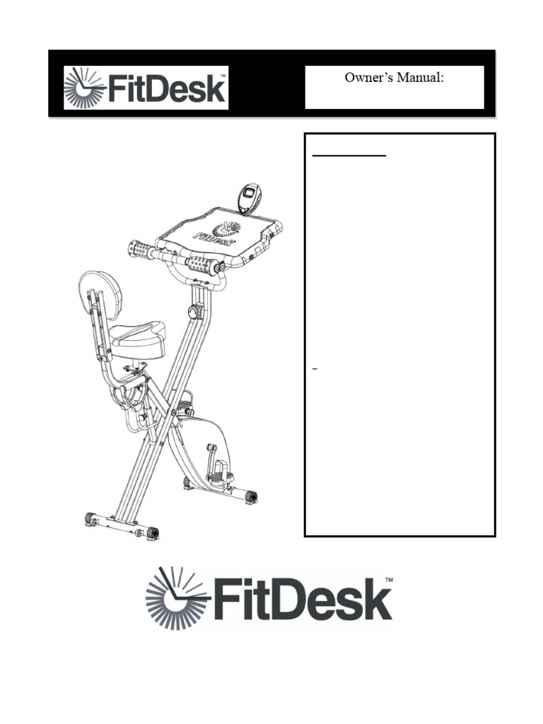 FitDesk 2.0 Owner's Manual & Safety Guide | PDF | Screw | Nut (Hardware)