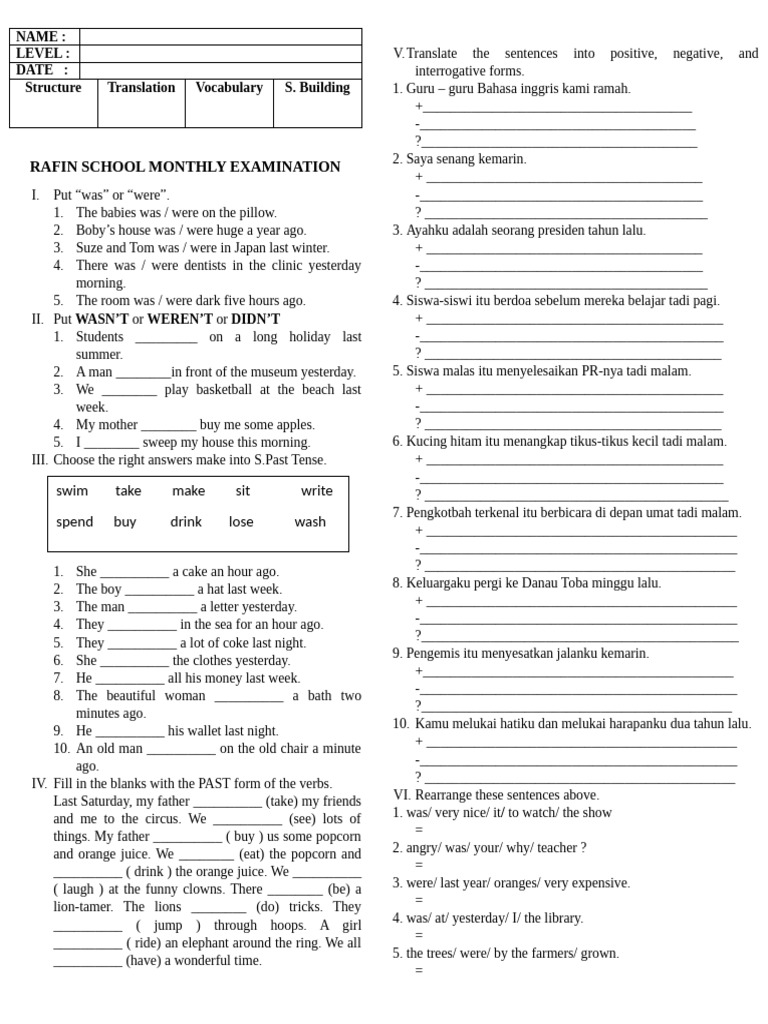 Ujian Primary 2 S Past Pdf Linguistics