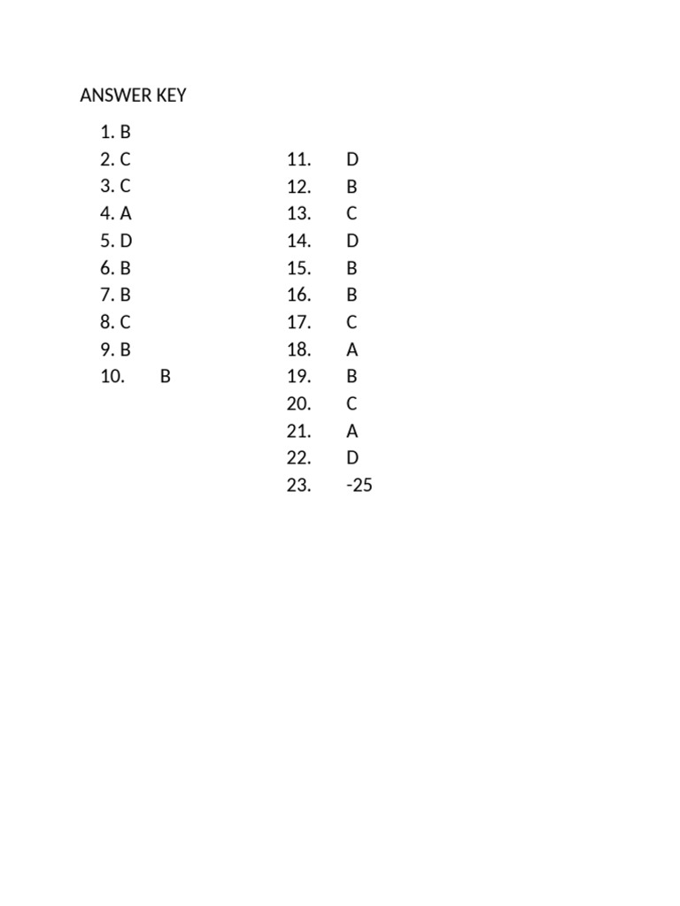 Answer Key | PDF