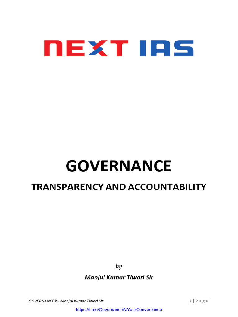 Governance: Transparency & Accountability | PDF | Governance ...