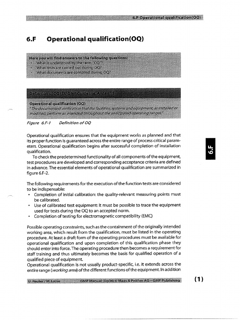 6.F Operational Qualification OQ | PDF