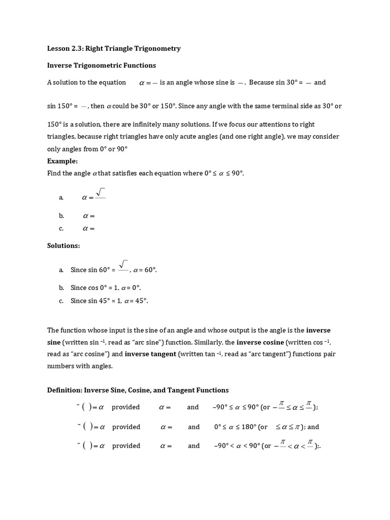 learning-guide-lesson-2.3 | PDF | Trigonometric Functions | Triangle ...