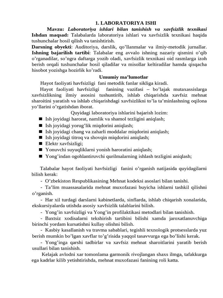 1 Labaratoriya | PDF