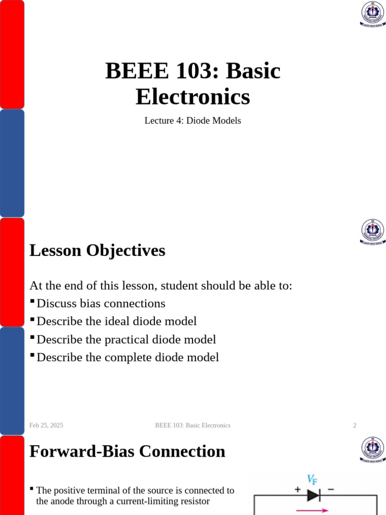 BEEE 103 - Lecture 4 | PDF | Diode | P–N Junction