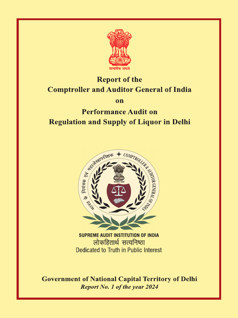 CAG Report on Delhi Liquor Regulation 2024 | PDF | Excise | Taxation