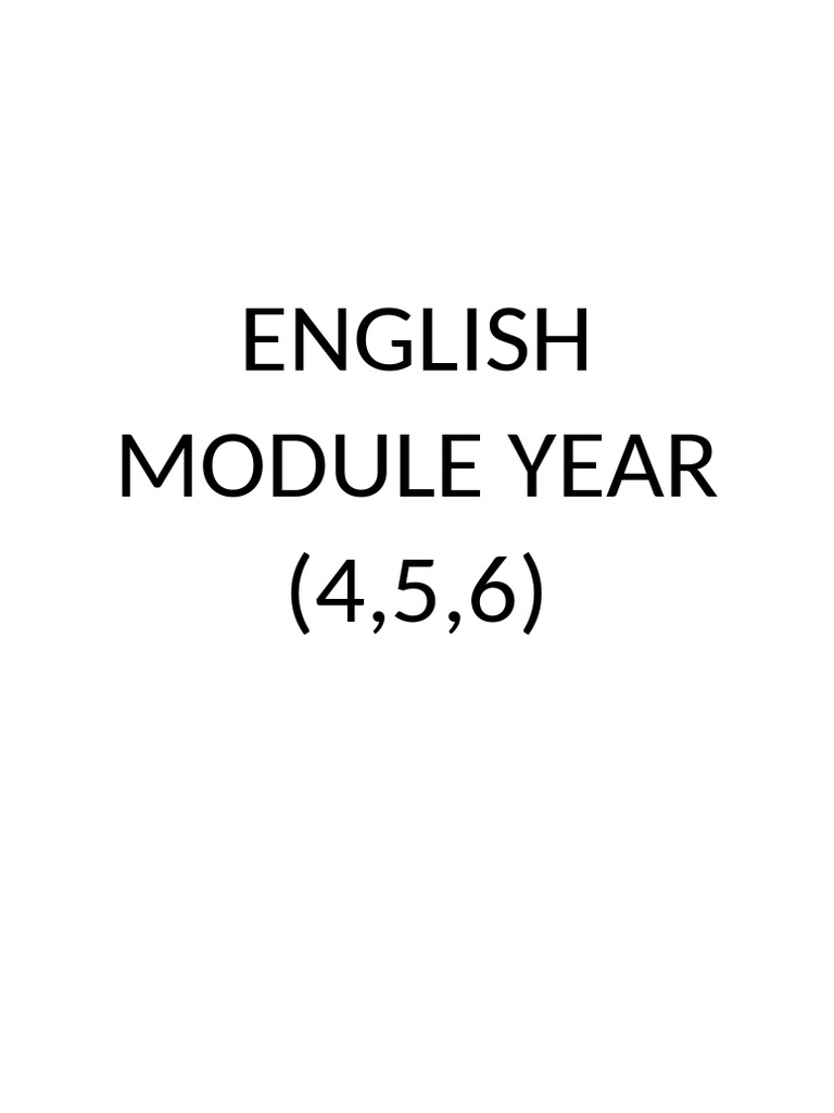 English Module Primary | PDF