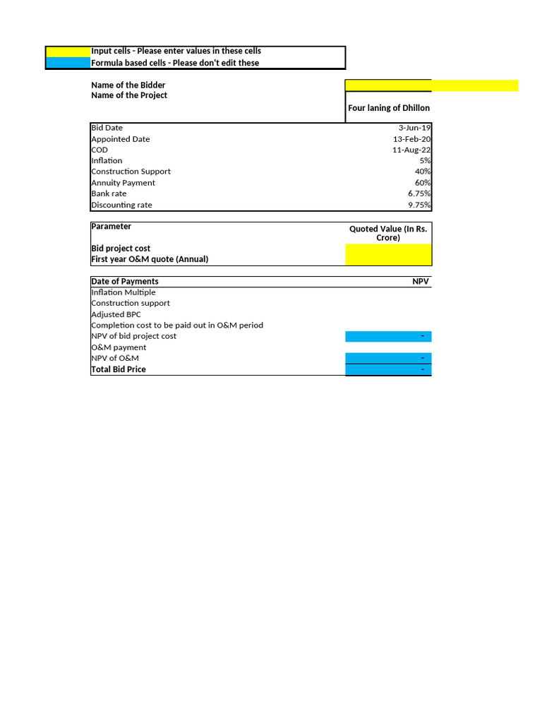 Annuity Bid Sheet Pdf Net Present Value Mathematical Finance