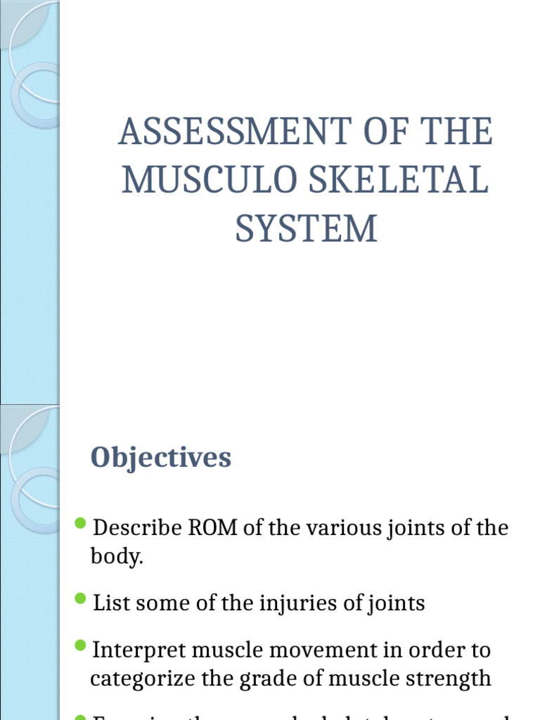 Musculoskeletal System Assessment Guide | PDF | Anatomical Terms Of ...