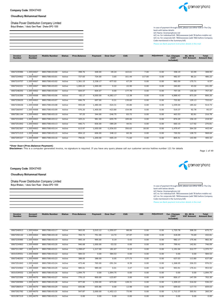 Grameenphone Payment Instructions | PDF | Value Added Tax | Government ...