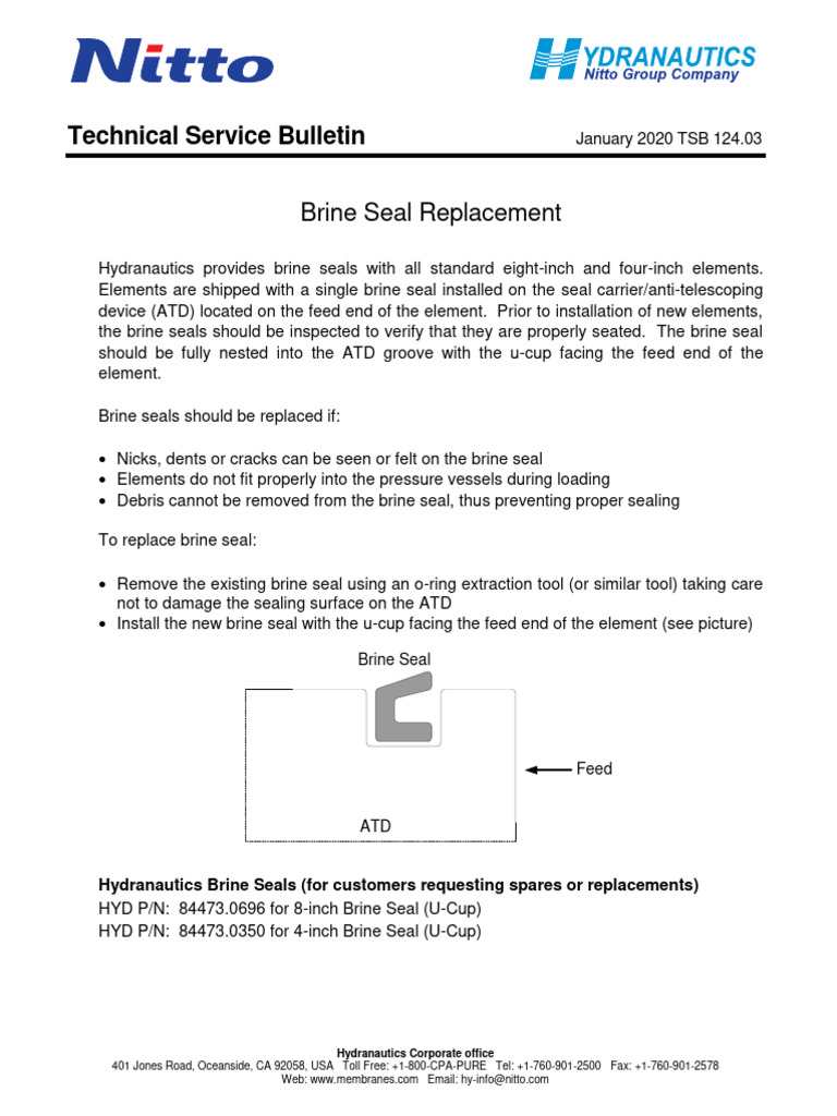 Brine Seal Replacement Guide | PDF