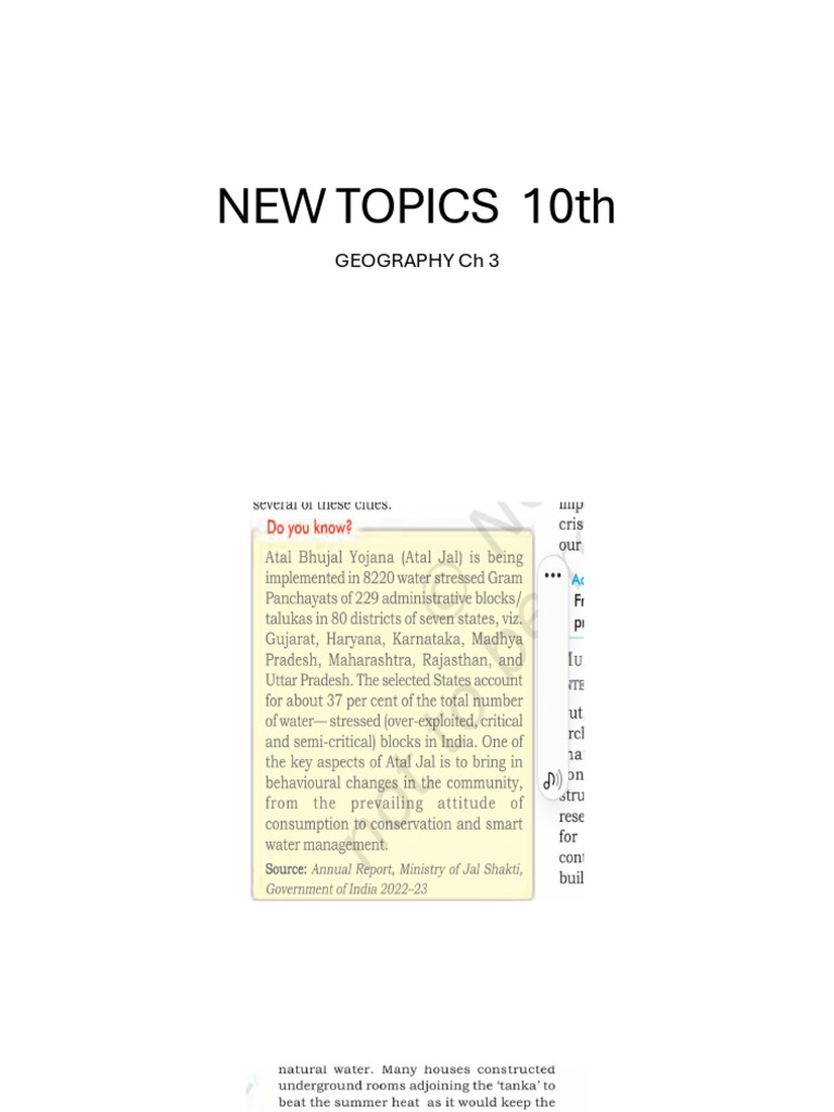 New Topics 10th Geography | PDF