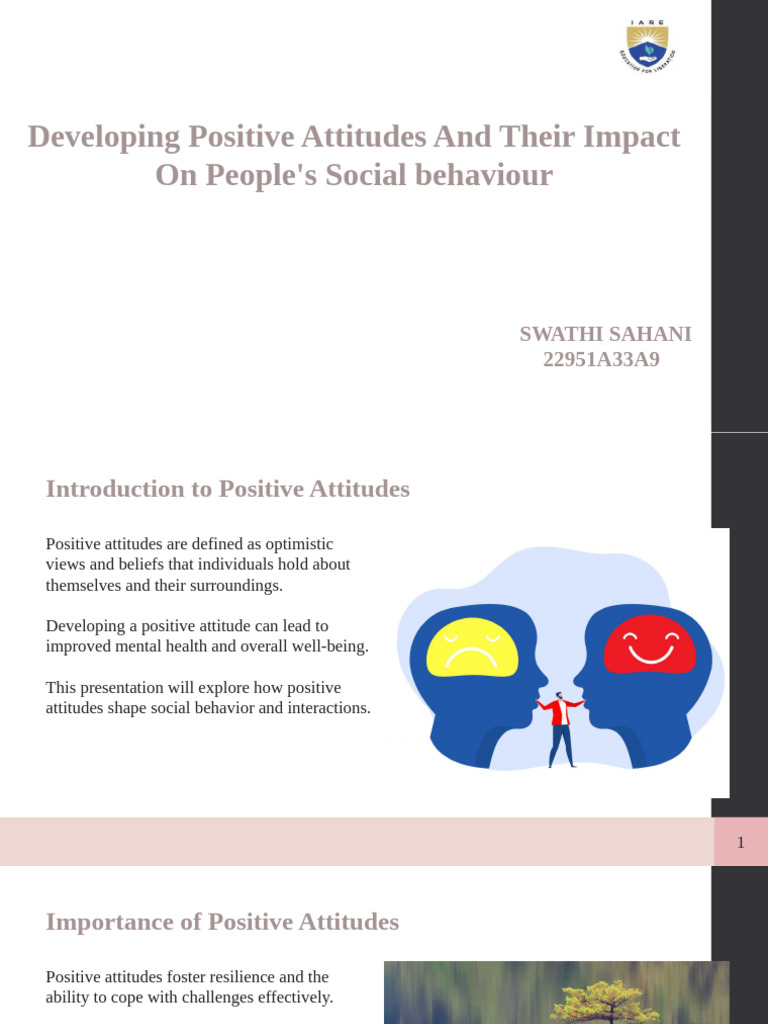 Impact of Positive Attitudes on Behavior | PDF | Attitude (Psychology ...
