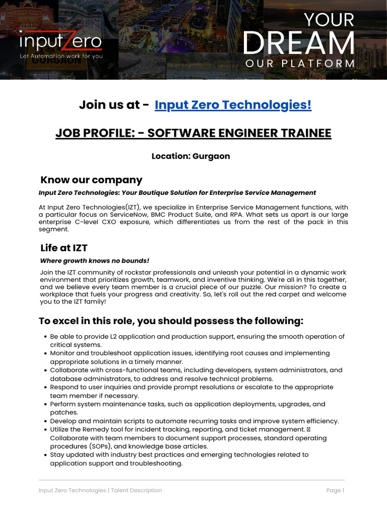 Software Engineer Trainee - BMC Remedy | PDF | Business