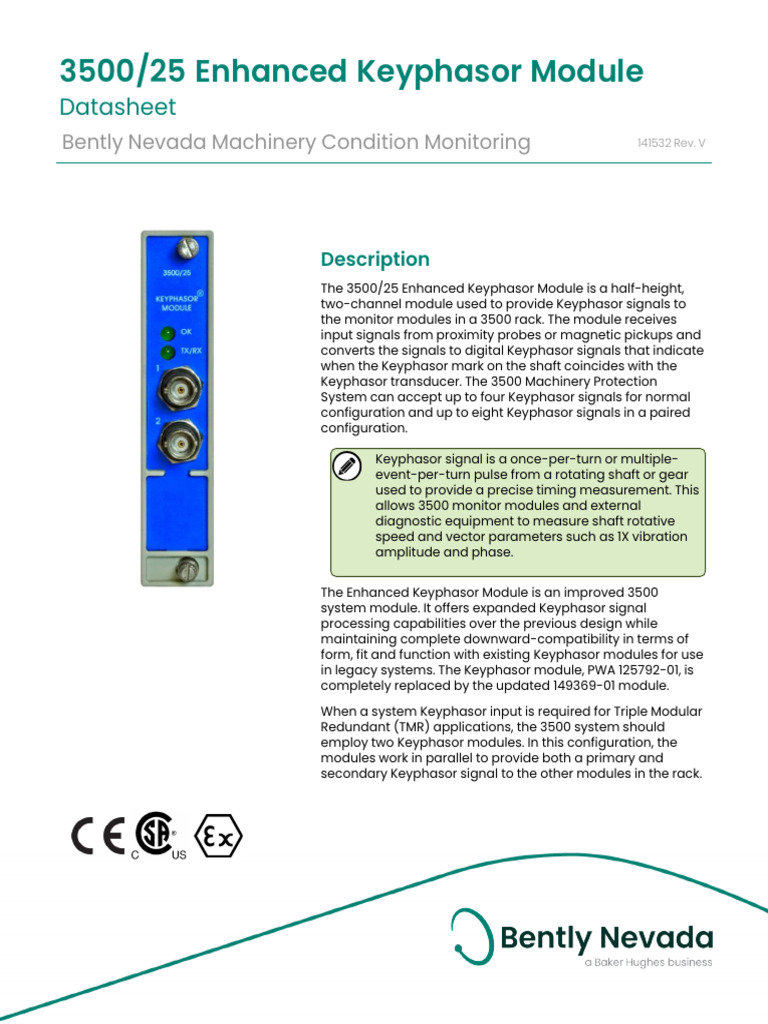 3500/25 Enhanced Keyphasor Module Guide | PDF | Input/Output | Power Supply