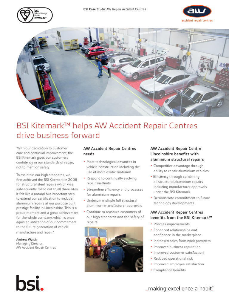 BSI Kitemark Case Study Vehicle Damage Repair | PDF | Vehicles | Business
