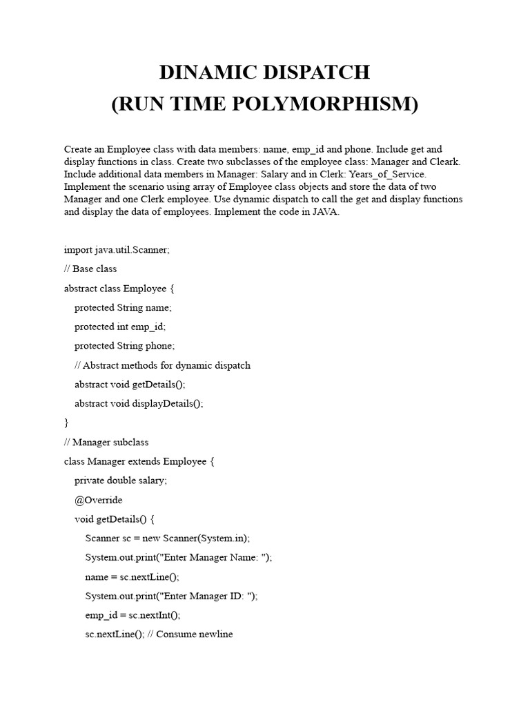 11-Dinamic Dispatch Method | PDF | Class (Computer Programming ...