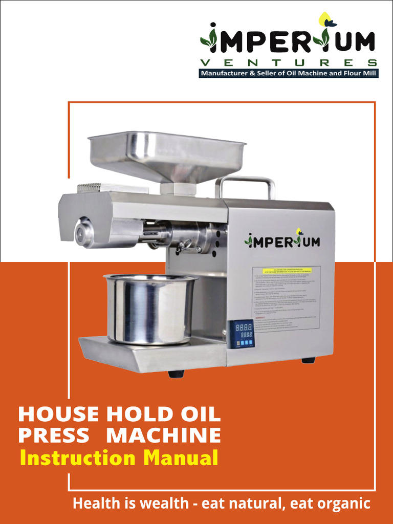 Imp020 Oil Maker Machine | PDF | Cooking Oil | Vegetable Oil