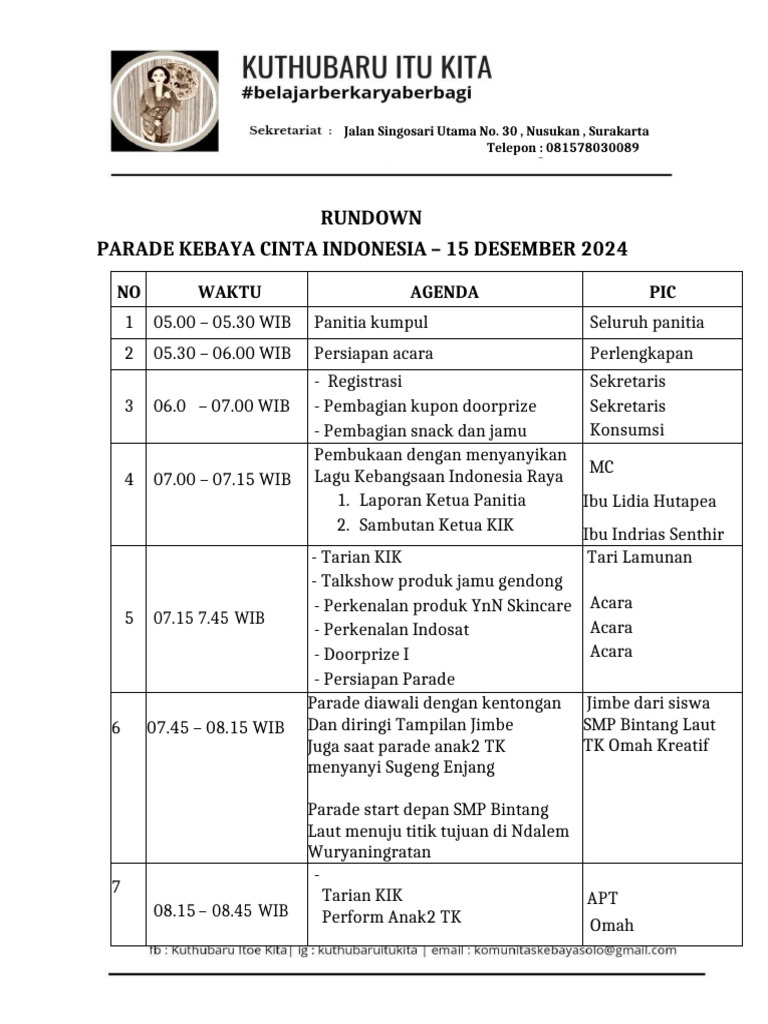 Parade Kebaya Cinta Indonesia 2024 | PDF