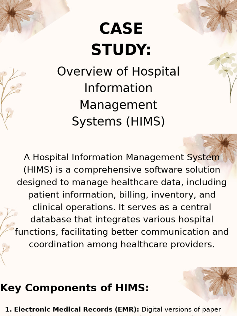 Hospital Information Management Systems Overview | PDF | Health Care ...