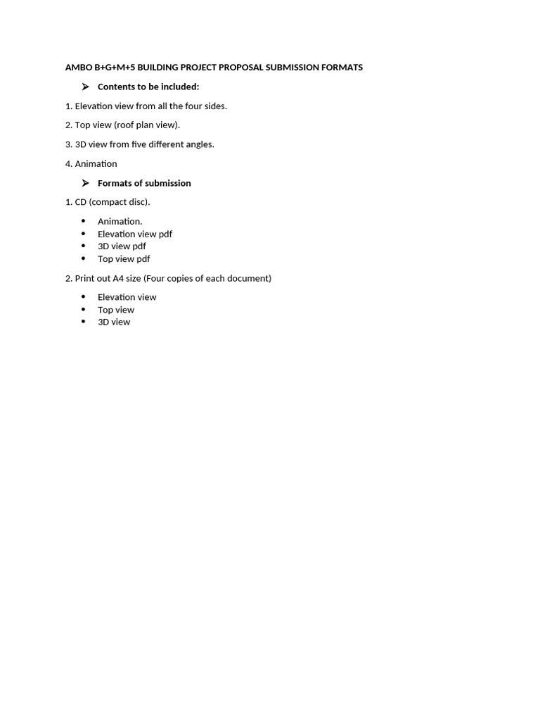 AMBO Building Project Proposal Formats | PDF