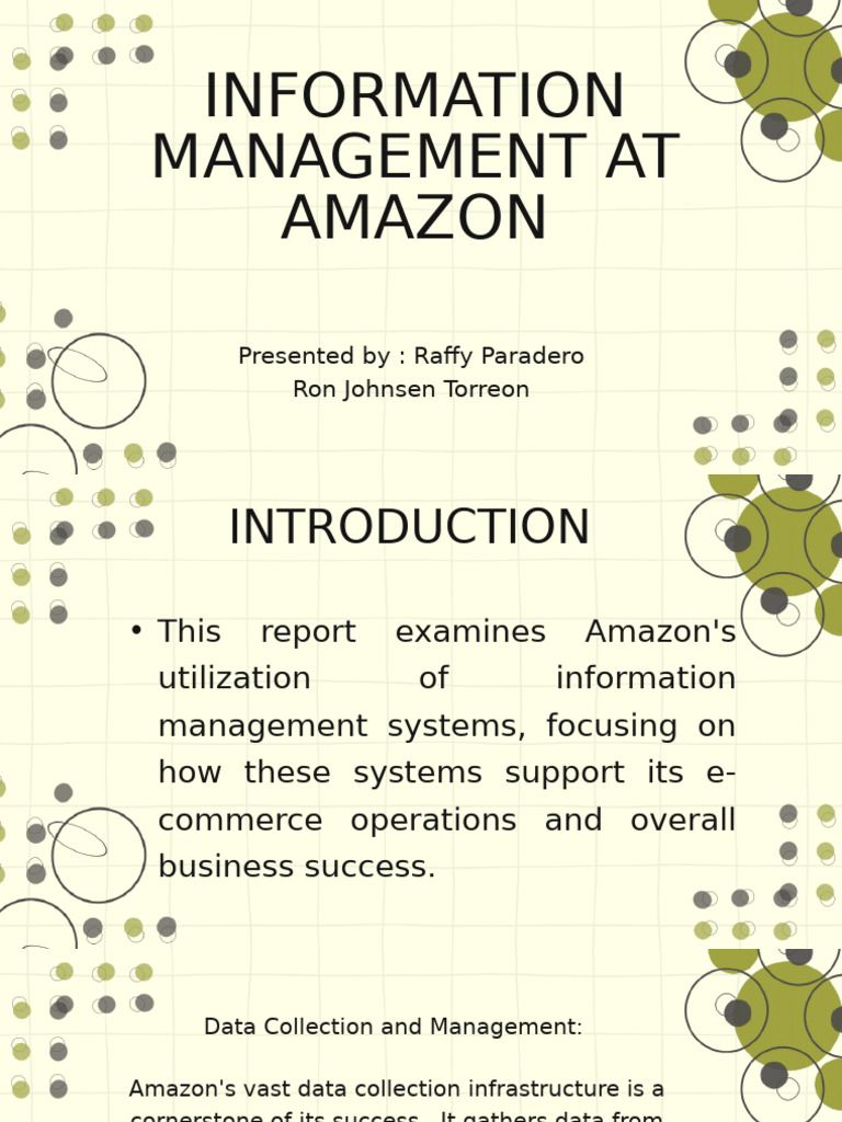 Information Management at Amazon | PDF | Logistics | Analytics