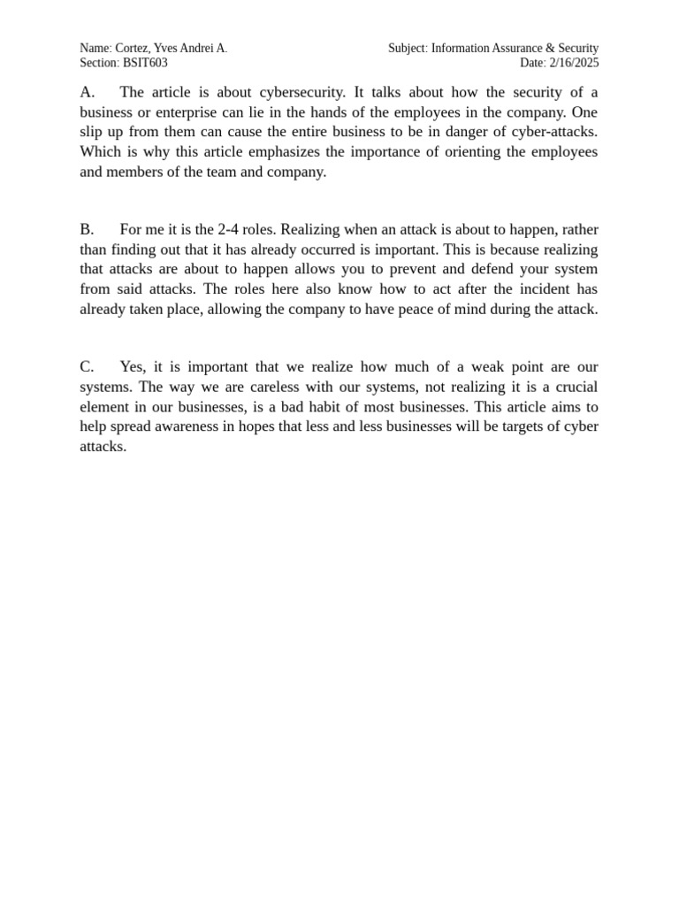 Cybersecurity Playbook for Enterprises | PDF
