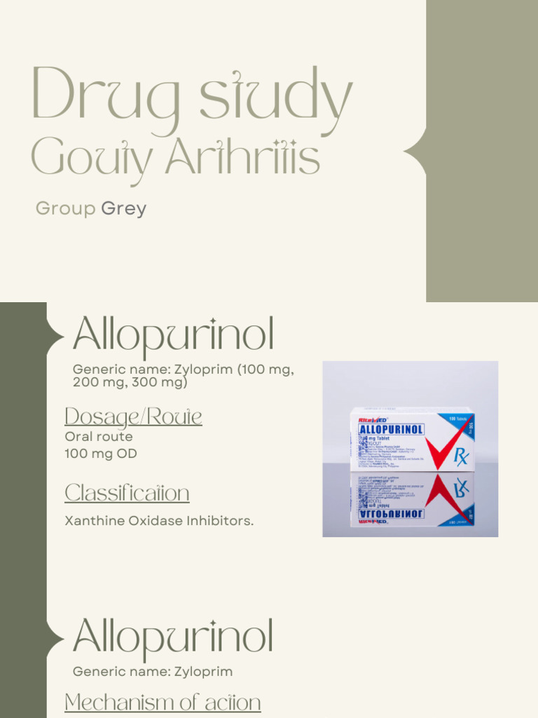Drug Study Gouty Arthritis | PDF | Gout | Medicine