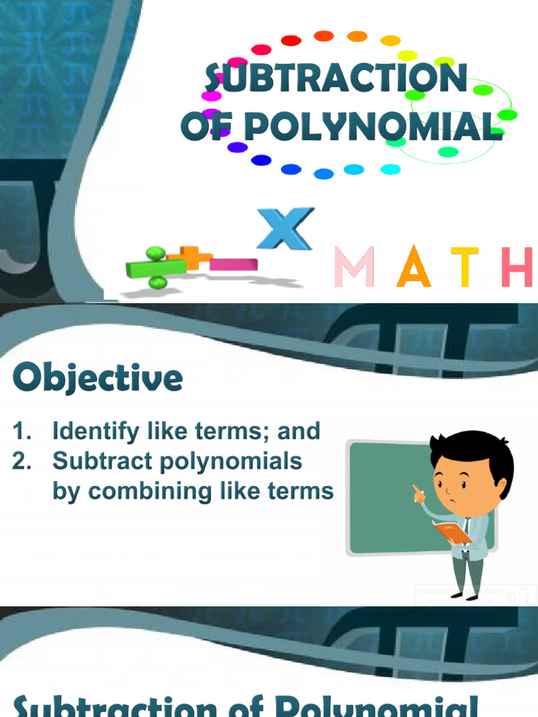 LESSON 4 SUBTRACTION OF POLYNOMIALS | PDF