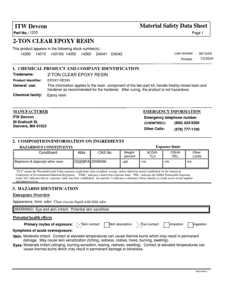 2Ton Clear Epoxy Resin Dangerous Goods Firefighting
