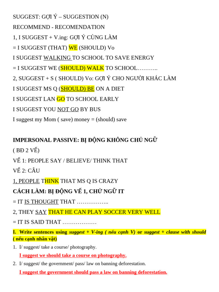 Using "Suggest" in English Grammar | PDF