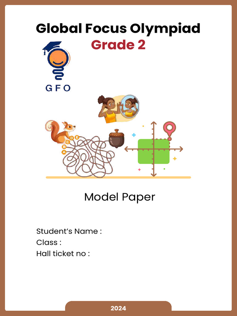 Grade 2 Model Paper for Global Focus Olympiad | PDF | Crossword