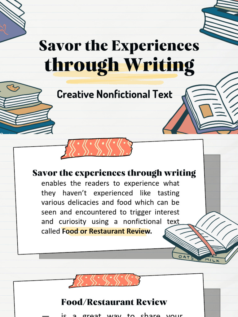CNF Savor The Experiences Through Writing Food Writing | PDF