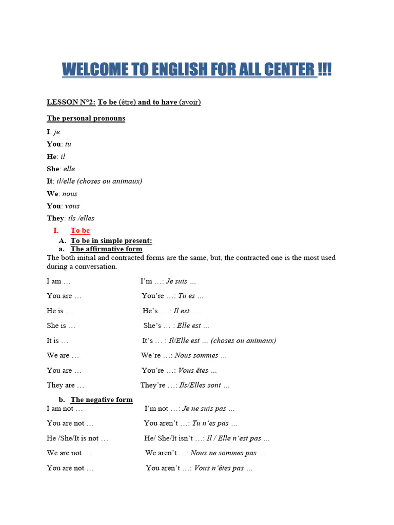 To Be and To Have: English Basics | PDF | Syntax | Linguistic Morphology