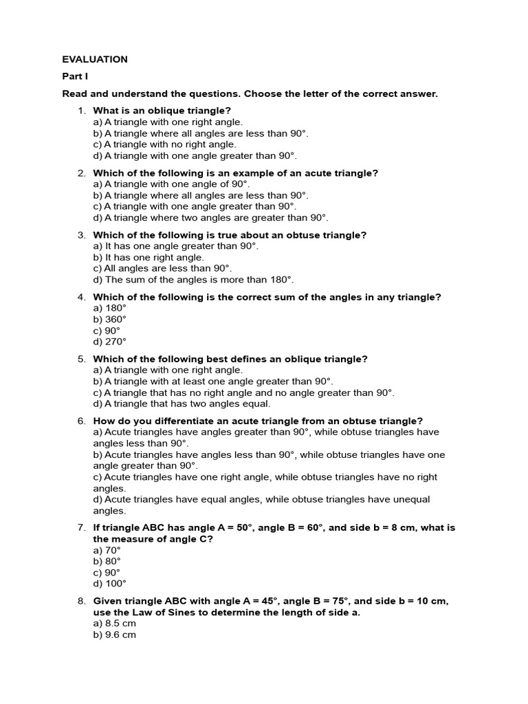 Triangle Types and Problem Solving Guide | PDF | Geometry | Geometric ...