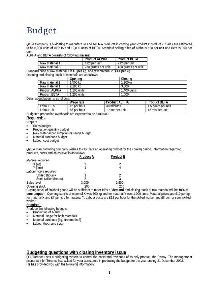Marathon Budget Preparation Guide | PDF | Inventory | Overtime