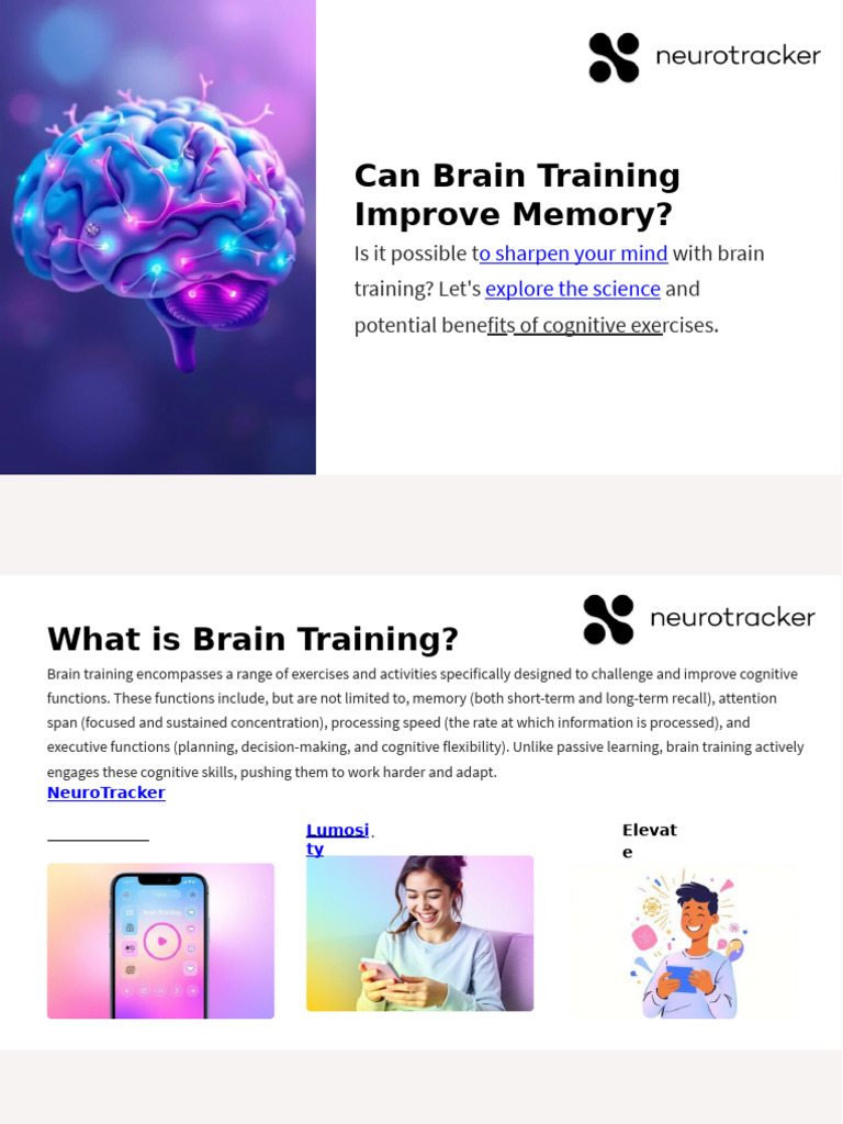 Brain Training: Boost Memory & Cognition | PDF | Memory | Neuroplasticity