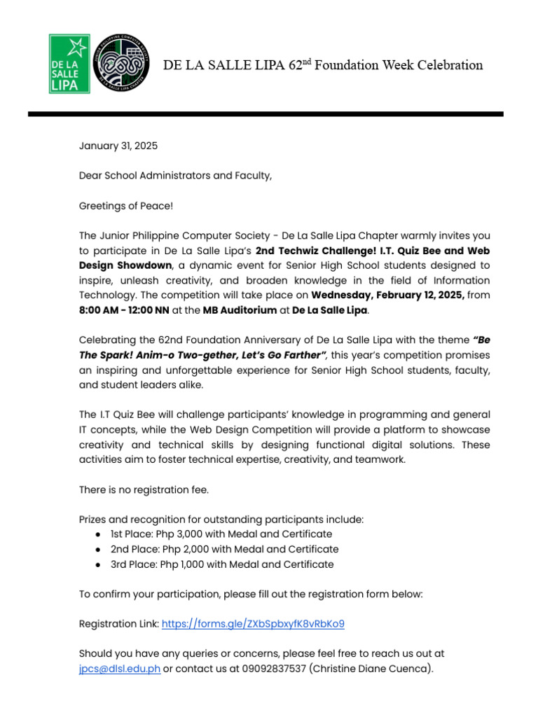 Techwiz Challenge Invitation 2025 | PDF