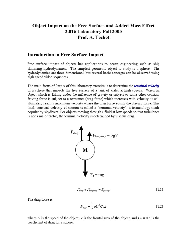 Lab1 121559 | PDF | Drag (Physics) | Force
