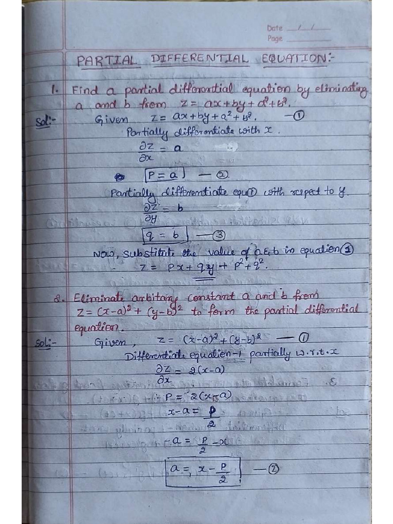 Partial Differential Equations Notes Pdf
