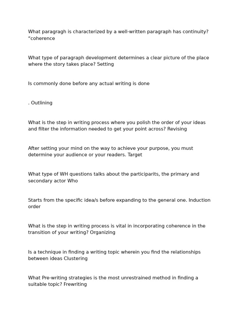 Continuity in Well-Written Paragraphs | PDF | Paragraph | Question