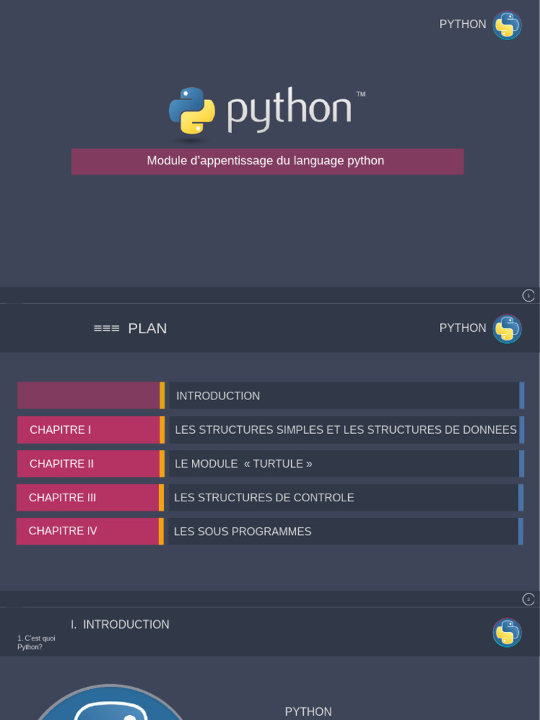Introduction au langage Python | PDF | Python (Langage de programmation ...