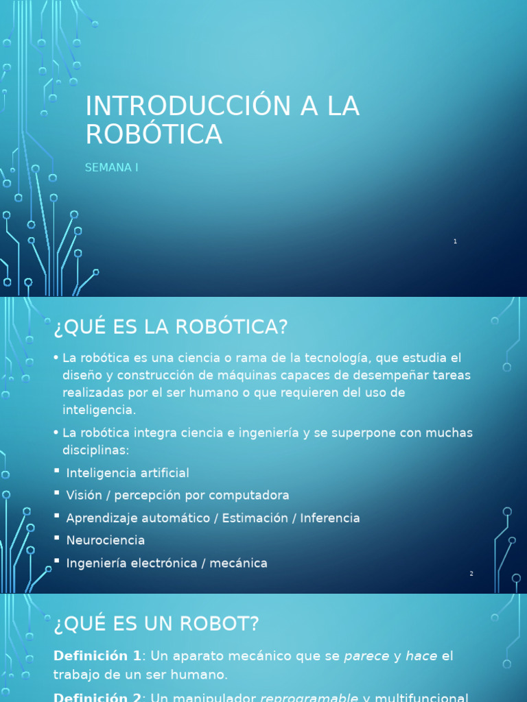 Introducción a la Robótica y Tipos de Robots | PDF | Robot | Robótica